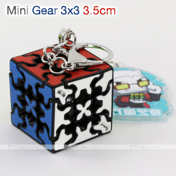 Verseny Rubik Kocka QiYi Keychains Mini Gear 3x3x3 cube Key Ring