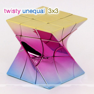 Verseny Rubik Kocka twisty unequal 3x3x3 electroplate cube