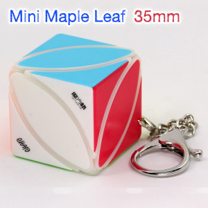 Verseny Rubik Kocka Qiyi Kulcstartó Mini Maple Leaf 35mm